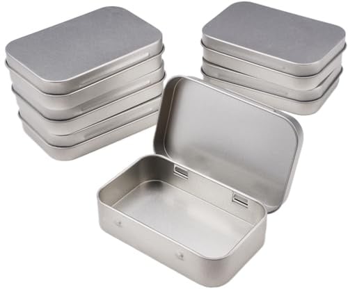 Vylro 6 Stück Rostfrei Metalldöschen Kleinen Blechdosen, 9,5x6x2,2 cm | Mini Aufbewahrungsbox Metall Boxen Metalldosen, Metalldosen mit Deckel, Blechdose Klein, für Süßigkeiten, Schmuck, Schlüssel