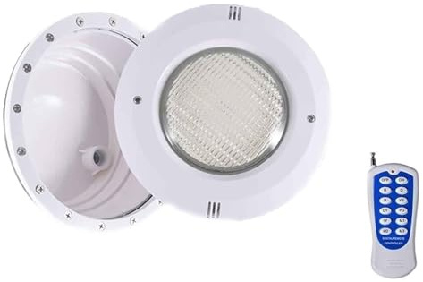 THEGA Projecteur LED Submersible pour Fontaine, Projecteur De Piscine, Lampe De Bassin Encastrée Étanche IP68, Éclairage Paysager PAR56 AC 12 V, avec Télécommande(24W)