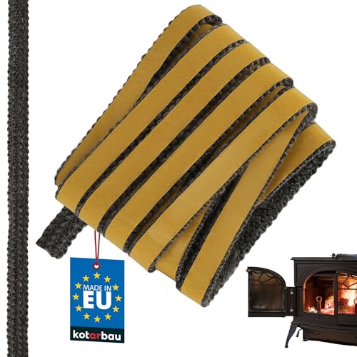 KOTARBAU® Joint Insert Cheminée - Joint Poêle À Bois - 15 x 4 mm - Fibre de Verre - 2,5 m - Noir - Résistant à la Chaleur - Autocollant