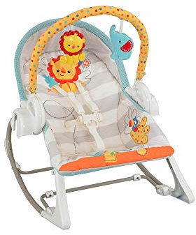 Fisher-Price BFH07 - 3-in-1 Deluxe Schaukel, 6 Schaukelgeschwindigkeiten, 16 Melodien, beruhigende Nachtgeräusche & eine abnehmbare Spielzeugleiste, für Babys und Kleinkinder