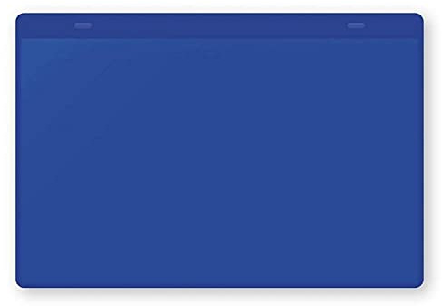 Magnetic Document Pocket, With Welded Edges, Strong Back Reinforcement, For Steel Surfaces - 310mmx215mm - Pack Of 10 - Colour Blue