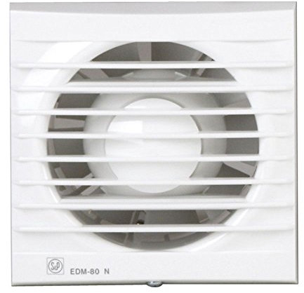 Soler & Palau; EDM-80NT(más opciones clic: aquí); extractor baño doméstico con temporizador fijo de 8 min. diam: 100mm.