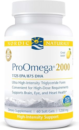 Nordic Naturals ProOmega 2000, Lemon Flavor - 2150 mg Omega-3 - 60 Soft Gels - Ultra High-Potency Fish Oil - EPA & DHA - Promotes Brain, Eye, Heart, & Immune Health - Non-GMO - 30 Servings