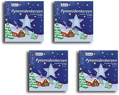 Ebersbacher Wachswaren Pyramidenkerzen 17x100 mm (72 Stück, Weiß, Unparfümiert)