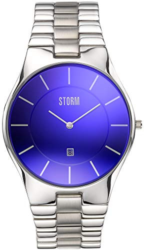 STORM London Slim-X XL Lazer Blue, Herrenuhr, Edelstahlgehäuse, 5 bar Wasserdicht, Datumsfunktion, Mineralglas, 47159/B
