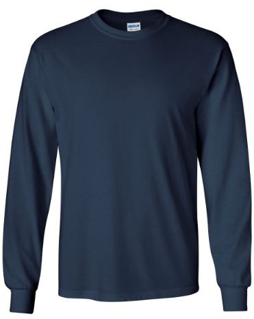 Gildan Men's Ultra Cotton Jersey Long Sleeve Tee, Navy, Small