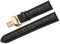 iStrap 18 mm echtem Kalbsleder Leder gepolstert Faltschließe Kroko Armbanduhr Band – Schwarz 18