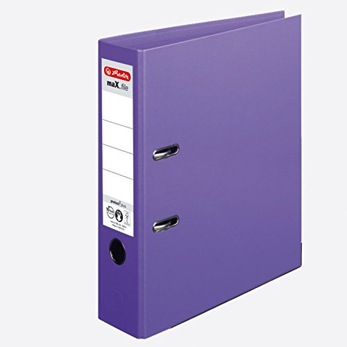 Ordner maX.file protect+ A4 Voll-PP-Folienbezug Wechselfenster 4er Pack breit (violett breit, 4)