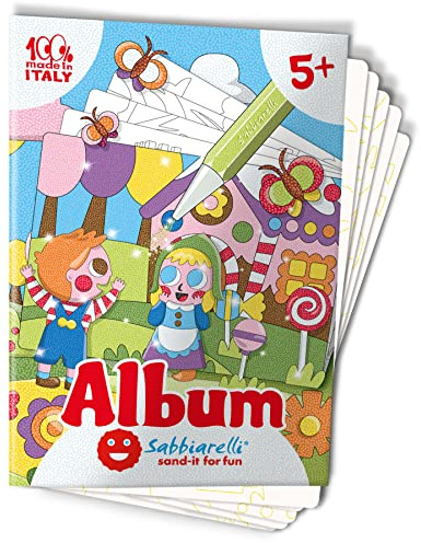 Sabbiarelli – Album Es War Einmal | Klebebögen für Sand Art | Enthält 5 Klebemotive A5 | 100% Made in Italy | Kreativer Bastelspaß | Kinder 5-12 Jahre | FARBSAND NICHT ENTHALTEN