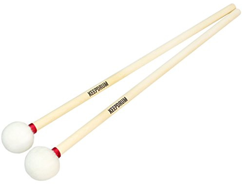 keepdrum FT7 Paukenschlägel Drumsticks weich Timpani Mallets 35mm Kopf-Durchmesser 1 Paar für Pauken, Becken-Effekte, Gong, Handpan, Zungentrommel, & Percussion