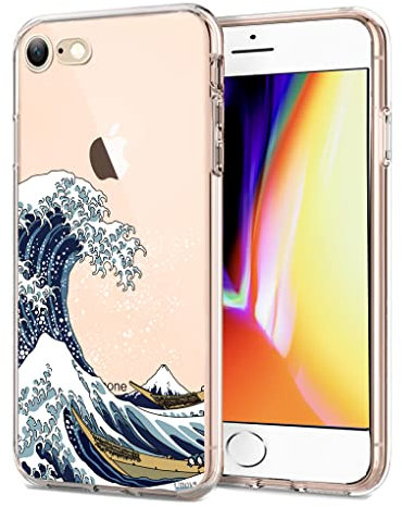 Unov Hülle Kompatibel mit iPhone SE (2022) (2020) iPhone 8 Hülle iPhone 7 Hülle klar Transparent Schlanke Schutzhülle Weich TPU Stoßstange Geprägtes das Muster Stoßdämpfung 4.7 Zoll (Große Welle)