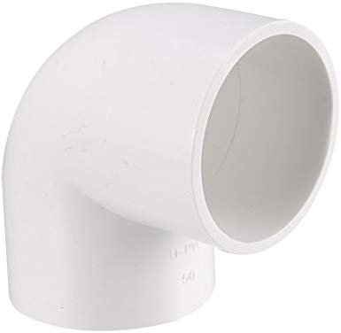 sourcing map 2 Stück PVC Rohrverschraubung Rohrverbinder Ellenbogen Form 50mm Slip 90 Grad