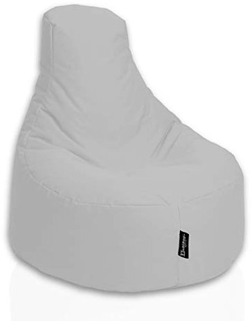 BuBiBag Gamer Sitzsack, Lounge Sessel, Gaming Sitzsäcke, Indoor & Outdoor Kissen für Kinder und Erwachsene (Weiß;Ø:80cm)
