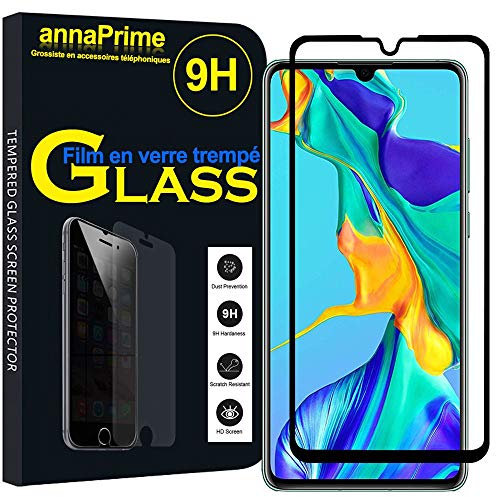 annaPrime® 1 Film Vitre Verre Trempé de Protection d'écran pour Huawei P30 6.1 ELE-L29/ ELE-L09/ ELE-AL00/ ELE-TL00 (Non Compatible Huawei P30 Lite/ P30 Pro) - Noir