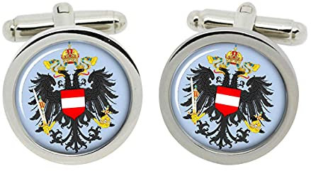 Gift Shop Österreichischer Wappen 1915-18 Runde Manschettenknöpfe in Box