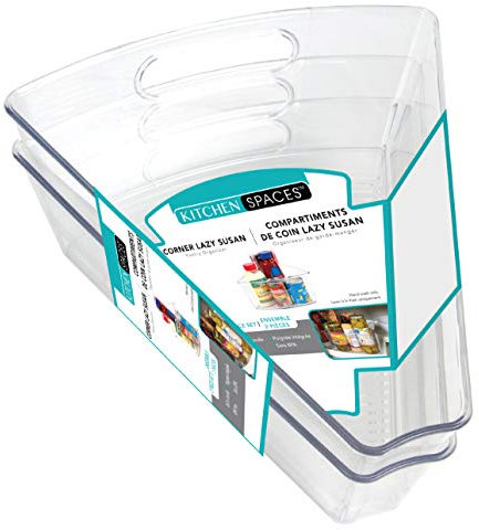 Kitchen Spaces KSCL2S6-AMZ Corner Lazy Susan Küchenorganisation, Kunststoff, Transparent