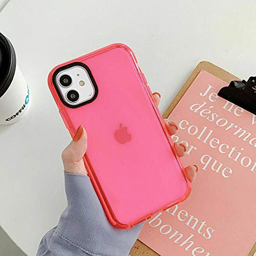 Mighty-eagle Fluorescent Color Shockproof Phone Case,For iPhone 11 Pro Max XS XR 7 8 Plus Clear Neon Fluorescent Soft TPU Case Cover