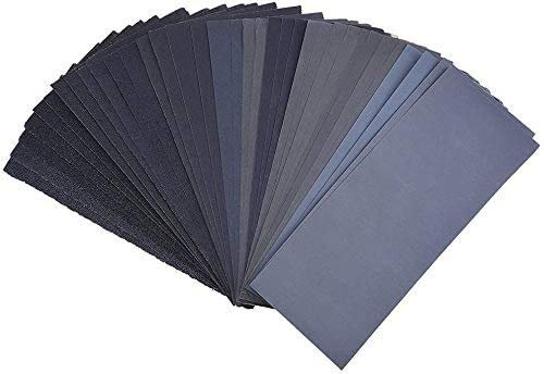 Utoolmart Lot de 10 feuilles de papier de verre pour ponçage à sec et humide Grain 4000