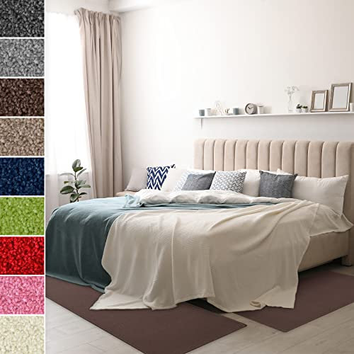 Floordirekt Velours-Bettumrandung Dynasty - Bettvorleger Teppichläufer - 3-teiliges Läufer-Set in 3 Größen (B: 80 cm | L: 1 x 300 cm + 2 x 150 cm, Schlamm)