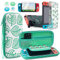 Custodia da trasporto per Nintendo Switch Accessori Bundle per Animal Crossing-Green Leaf Custodia protettiva con custodia in cristallo trasparente agganciabile (Verde)