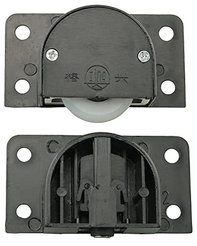 HJGarden 1 poulie de placard noire avec roulettes pour porte coulissante