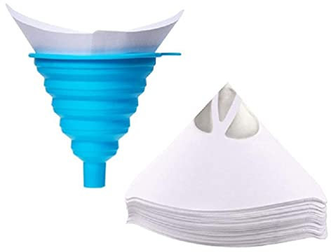 51/101/151pcs Paint Mixing Paper Funnel 100 Mesh Silicone Large Paper Funnel Set 3D Printer Filter Paper Thick Collapsible Silicone Funnel for Kitchen Small Silicone Funnel Large for Resin Wide Mouth