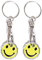 Craft 4 You Shopping Trolley Token UK Key rings Dodecagon £1 Coin Shape Handy Pound Coin Works at Supermarkets Shops Gym Locker (Smiley)