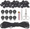 Swpeet 105Pcs Round Single Hole Plastic Cord Locks for Spring Toggles Stoppers and 11 Yards Elastic Cord for Drawstrings Non-Slip Cord Stopper Adjustable Buckler for Suppliers Shoelaces Clothing