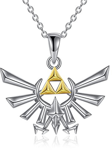 YFN Zelda Halskette Sterling Silber Anime Anhänger Kette Zelda Schmuck Geschenke für Herren Damen Jungen Mädchen