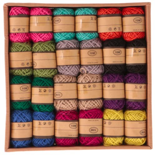Lot de 24 rouleaux de ficelle de jute en raphia Multicolore 10 m