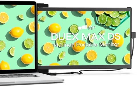 Mobile Pixels New Duex Max DS 14.1'' FHD 1080p Laptop Screen Extender, USB Type-C/HDMI Ports, Portable Monitor for 14'' to 17 inch Laptops, Compatible with macOS/Windows/Apple/Android/Switch(Black)