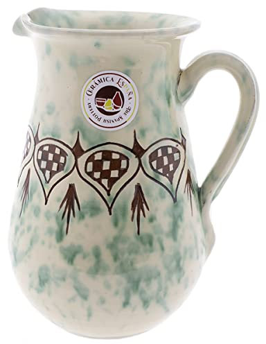 CERÁMICA ESPAÑA | Brocca di birra | Brocca di latte | Brocche di fango rosso | Brocca di succo | Brocca acqua rustica Modello M05 | 100% fatto a mano | 1,2 litri