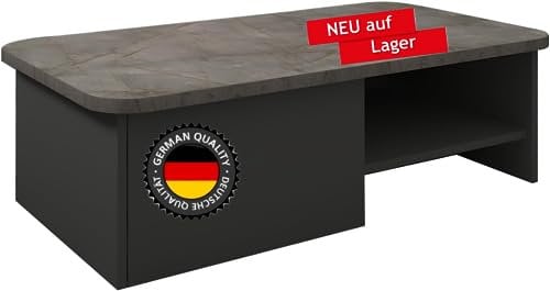 moebel17 Couchtisch Majör Beistelltisch Wohnzimmertisch Sofatisch Kaffeetisch, Möbelstück für Wohnzimmer mit AblageflächeI Anthrazit Beige Betonoptik 90 x 31,8 x 60 cm, 9895