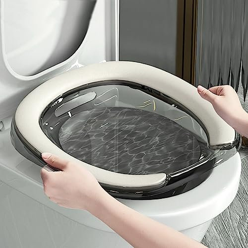 Sitzbad für Toilettensitz, Faltbare Sitzbadewanne für Badewanne, lindert Hämorrhoiden und Perineum für Schwangere Frauen, Postpartum-Pflege, getränkter Dampf, Linderung von vaginalen/analen Entzündu