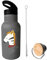 kikadu Trinkflasche Zebra Grau - Kindergeschirr, BPA-frei, mit niedlichen Aufdrucken, Fassungsvermögen 350 ml