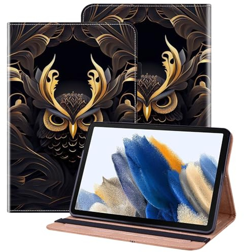 BOLELAW Hülle für Samsung Galaxy Tab A8 10.5 Zoll 2021 (SM-X200/X205) – PU Leder Folio mit Stifthalter, Kartenschlitz & Standfunktion, Eule