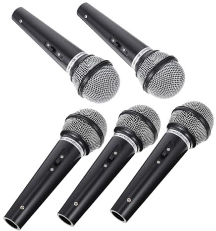 NAMOARLY Faux Micro 5 Pièces Microphone Jouet Microphone Vocal Accessoire De Accessoire De Costume De Micro De Scène Faux Accessoires Plastique La Modélisation