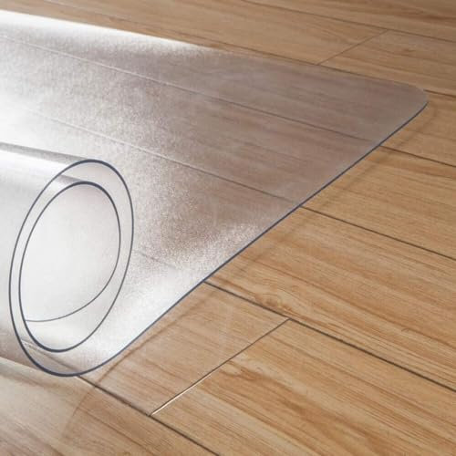 Supernic Clear Chair Mat for Hard Floor - PVC Transparent Office/Home Floor Protector - Non-Slip Hardwood Floor - 43cm x 60cm Rectangle
