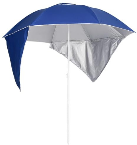 DIGBYS Strandschirm mit Seitenwänden blau 215 cm