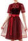 EIISSION Dirndl Damen midi Lang Dirndl Rot Trachtenkleid Trachtenrock Dirndl-Komplettsets Trachtenmode Trachten Damen mit 3 Teilig Schürze Dirndlbluse Oktoberfest Dresses Dirndlkleid 36