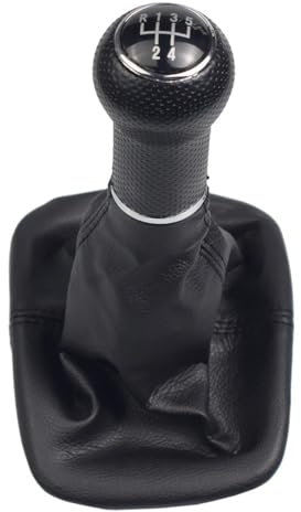 Toiumops Schaltknauf Schaltsack für VW Golf 2/3/4 Polo Passat, 5-Gang-Auto-Schaltknauf, Ledermanschette