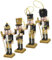 Anneome 4Stücke Set Holz Nussknacker Figuren Weihnachtsbaum Anhänger Festliche Deko für Weihnachten Handgefertigte Holzornamente Nussknacker Schmuck