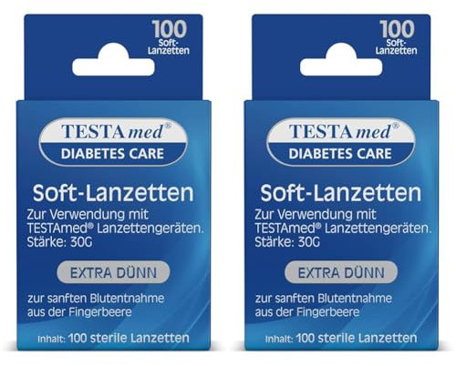 TESTAmed GlucoCheck Advance Soft-Lanzetten, 100 Stück (Packung mit 2)