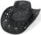 EOZY Men & Women's Summer Cowboy Cowgirl Straw Hat Hollow Out Style Roll Up Brim Beach Sun Hat for Ladies