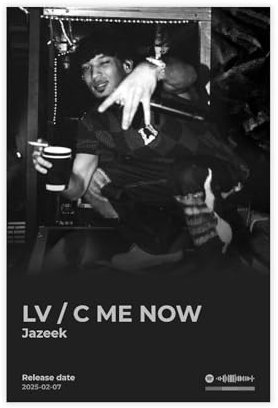 Jazeek Kunstposter, cooles Rapper-Hip-Hop-Sänger-Musik-Rap-Album, LV C Me Now, Titelliste, Fans, Geschenk, Leinwand, Poster, Wandkunst, Dekordruck, Bild Gemälde für Wohnzimmer, Schlafzimmer