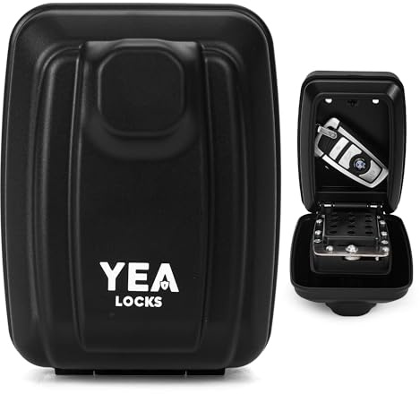 Key Safe Wall Mounted - Heavy Duty 12 Digit Combination Lock Box for Outdoor, Waterproof & Secure Key Lock Box for Spare Keys, Access Cards, and Valuables, Ideal for Home, Office, Garage and Rental