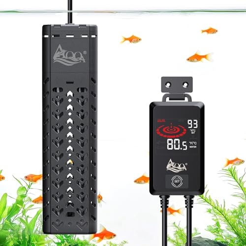 AQQA Aquarium Heizung,500W Aquarium Heizstab mit Thermostat,Einstellbare Temperatur Aquarium Heizer mit LED Extern Control,Aquarien Heizung für Fischtank 200-500L