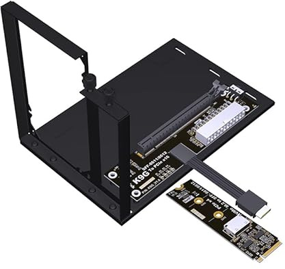 JMT ADT-K993G-BK7 PCIE 5.0 X4 / M.2 NVMe a OCuLink SFF-8611 Adaptador de base externa compatible con NUC STX ITX placa base Mini PC (K993G-BK7-F4Q-50cm)