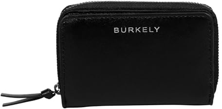 Burkely Leder Geldbörse Creased Crystal Double Flap Wallet Black schwarz