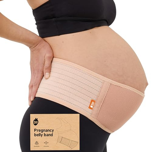 Baby Uma Pancera Gravidanza Fascia Gravidanza Donna, Leggera e Traspirante, Pancera Gravidanza con Chiusura Regolabile, Supporto Pancia e Schiena Confortevole (M/L)